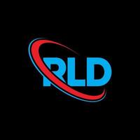 logotipo de rdd. letra rd. diseño del logotipo de la letra rld. logotipo de iniciales rld vinculado con círculo y logotipo de monograma en mayúsculas. tipografía rld para tecnología, negocios y marca inmobiliaria. vector