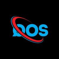 logotipo qos. carta qos. diseño del logotipo de la letra qos. logotipo de qos de iniciales vinculado con círculo y logotipo de monograma en mayúsculas. tipografía qos para tecnología, negocios y marca inmobiliaria. vector