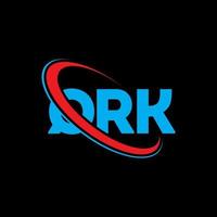 logotipo qrk. letra qk. diseño del logotipo de la letra qrk. logotipo qrk de iniciales vinculado con círculo y logotipo de monograma en mayúsculas. tipografía qrk para tecnología, negocios y marca inmobiliaria. vector