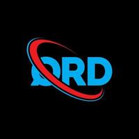 QRD logo. QRD letter. QRD letter logo design. Initials QRD logo linked with circle and uppercase monogram logo. QRD typography for technology, business and real estate brand. vector