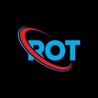 ROT logo. ROT letter. ROT letter logo design. Initials ROT logo linked with circle and uppercase monogram logo. ROT typography for technology, business and real estate brand. vector