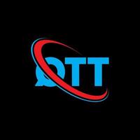 logotipo qtt. letra qt. diseño del logotipo de la letra qtt. logotipo qtt de iniciales vinculado con círculo y logotipo de monograma en mayúsculas. tipografía qtt para tecnología, negocios y marca inmobiliaria. vector