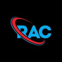 logotipo de rac. letra rac. diseño del logotipo de la letra rac. logotipo de iniciales rac vinculado con círculo y logotipo de monograma en mayúsculas. tipografía rac para tecnología, negocios y marca inmobiliaria. vector