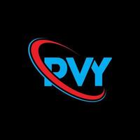 logotipo de pvy. carta pvy. diseño del logotipo de la letra pvy. logotipo de iniciales pvy vinculado con círculo y logotipo de monograma en mayúsculas. tipografía pvy para tecnología, negocios y marca inmobiliaria. vector