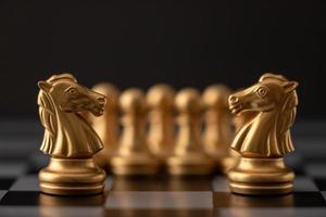 gold horse of the chess photo