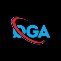 logotipo qga. carta qga. diseño del logotipo de la letra qga. logotipo qga de iniciales vinculado con círculo y logotipo de monograma en mayúsculas. tipografía qga para tecnología, negocios y marca inmobiliaria. vector