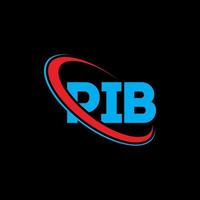 logotipo de pib. letra pib. diseño del logotipo de la letra pib. logotipo pib de iniciales vinculado con círculo y logotipo de monograma en mayúsculas. tipografía pib para tecnología, negocios y marca inmobiliaria. vector