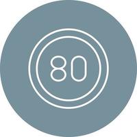 80 Speed Limit Line Circle Background Icon vector