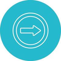 One Way Line Circle Background Icon vector