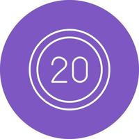 20 Speed Limit Line Circle Background Icon vector