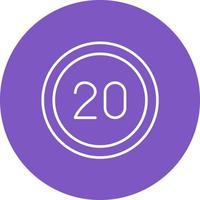 20 Speed Limit Line Circle Background Icon vector