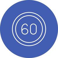 60 Speed Limit Line Circle Background Icon vector