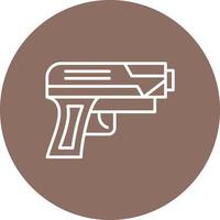 Gun Line Circle Background Icon vector