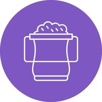 Sand Bucket Line Circle Background Icon vector