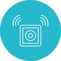 Emergency Button Line Circle Background Icon vector