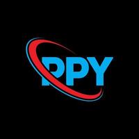 logotipo de py carta feliz. diseño del logotipo de la letra ppy. logotipo de iniciales ppy vinculado con círculo y logotipo de monograma en mayúsculas. tipografía ppy para tecnología, negocios y marca inmobiliaria. vector