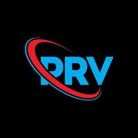 logotipo de prv. carta prv. diseño del logotipo de la letra prv. logotipo de iniciales prv vinculado con círculo y logotipo de monograma en mayúsculas. tipografía prv para tecnología, negocios y marca inmobiliaria. vector