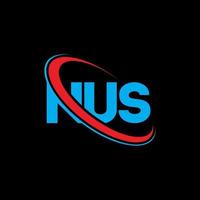 NUS logo. NUS letter. NUS letter logo design. Initials NUS logo linked with circle and uppercase monogram logo. NUS typography for technology, business and real estate brand. vector