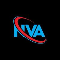 logotipo de nva. letra nva. diseño del logotipo de la letra nva. logotipo de iniciales nva vinculado con círculo y logotipo de monograma en mayúsculas. tipografía nva para tecnología, negocios y marca inmobiliaria. vector