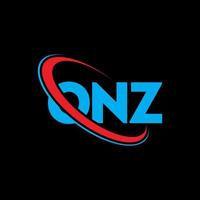 ONZ logo. ONZ letter. ONZ letter logo design. Initials ONZ logo linked with circle and uppercase monogram logo. ONZ typography for technology, business and real estate brand. vector