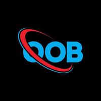 logotipo de oob. carta de oob. diseño del logotipo de la letra oob. logotipo de oob iniciales vinculado con círculo y logotipo de monograma en mayúsculas. tipografía oob para tecnología, negocios y marca inmobiliaria. vector