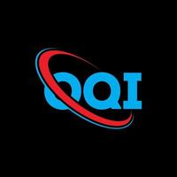 logotipo de qi. letra oqui. diseño del logotipo de la letra oqi. logotipo de iniciales oqi vinculado con círculo y logotipo de monograma en mayúsculas. tipografía oqi para tecnología, negocios y marca inmobiliaria. vector