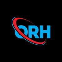 logotipo de orh. o letra. diseño del logotipo de la letra orh. logotipo de iniciales orh vinculado con círculo y logotipo de monograma en mayúsculas. tipografía orh para tecnología, negocios y marca inmobiliaria. vector