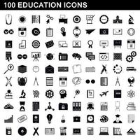 Conjunto de iconos de educación 100, estilo simple vector