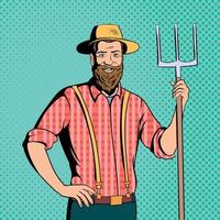 Farmer comics character vector