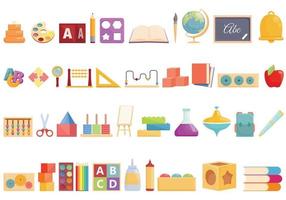 Early educations icons set cartoon vector. Children learn vector