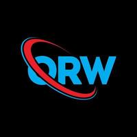 logotipo de orw. letra orw. diseño del logotipo de la letra orw. logotipo de iniciales orw vinculado con círculo y logotipo de monograma en mayúsculas. orw tipografía para tecnología, negocios y marca inmobiliaria. vector