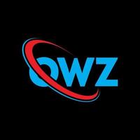 logotipo de owz. letra owz. diseño del logotipo de la letra owz. logotipo de iniciales owz vinculado con círculo y logotipo de monograma en mayúsculas. tipografía owz para tecnología, negocios y marca inmobiliaria. vector