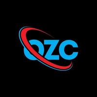 logotipo de oz. letra oz. diseño del logotipo de la letra ozc. logotipo de las iniciales ozc vinculado con un círculo y un logotipo de monograma en mayúsculas. tipografía ozc para tecnología, negocios y marca inmobiliaria. vector