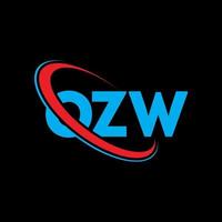 logotipo de oz. letra ozw. diseño del logotipo de la letra ozw. logotipo de las iniciales ozw vinculado con un círculo y un logotipo de monograma en mayúsculas. tipografía ozw para tecnología, negocios y marca inmobiliaria. vector