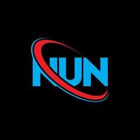 NUN logo. NUN letter. NUN letter logo design. Initials NUN logo linked with circle and uppercase monogram logo. NUN typography for technology, business and real estate brand. vector