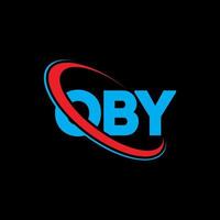 logotipo de oby. por carta. diseño del logotipo de la letra oby. iniciales oby logotipo vinculado con círculo y logotipo de monograma en mayúsculas. oby tipografía para tecnología, negocios y marca inmobiliaria. vector