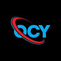 logotipo de ocy. ocy carta. diseño del logotipo de la letra ocy. logotipo de las iniciales ocy vinculado con el círculo y el logotipo del monograma en mayúsculas. ocy tipografía para tecnología, negocios y marca inmobiliaria. vector