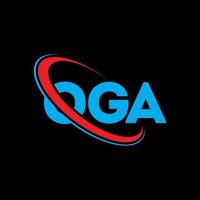 OGA logo. OGA letter. OGA letter logo design. Initials OGA logo linked with circle and uppercase monogram logo. OGA typography for technology, business and real estate brand. vector