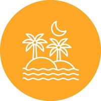 Island Landscape Line Circle Background Icon vector