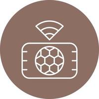 Live Streaming Line Circle Background Icon vector