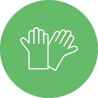 Gloves Line Circle Background Icon vector