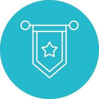 Pennant Line Circle Background Icon vector