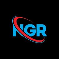 NGR logo. NGR letter. NGR letter logo design. Initials NGR logo linked with circle and uppercase monogram logo. NGR typography for technology, business and real estate brand. vector
