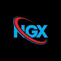 logotipo de ngx. letra ngx. diseño del logotipo de la letra ngx. logotipo de las iniciales ngx vinculado con un círculo y un logotipo de monograma en mayúsculas. tipografía ngx para tecnología, negocios y marca inmobiliaria. vector