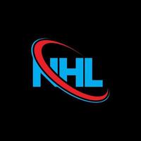 logotipo de la nhl letra nhl. diseño del logotipo de la letra nhl. logotipo de las iniciales nhl vinculado con un círculo y un logotipo de monograma en mayúsculas. tipografía nhl para tecnología, negocios y marca inmobiliaria. vector