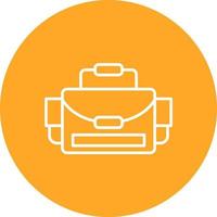 Camera Bag Line Circle Background Icon vector