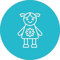 Doll Line Circle Background Icon vector