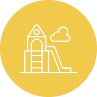 Playground Line Circle Background Icon vector