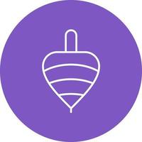 Spinning Top Line Circle Background Icon vector