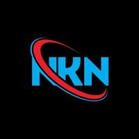 logotipo de nkn. letra nkn. diseño del logotipo de la letra nkn. Logotipo de iniciales nkn vinculado con círculo y logotipo de monograma en mayúsculas. Tipografía nkn para tecnología, negocios y marca inmobiliaria. vector